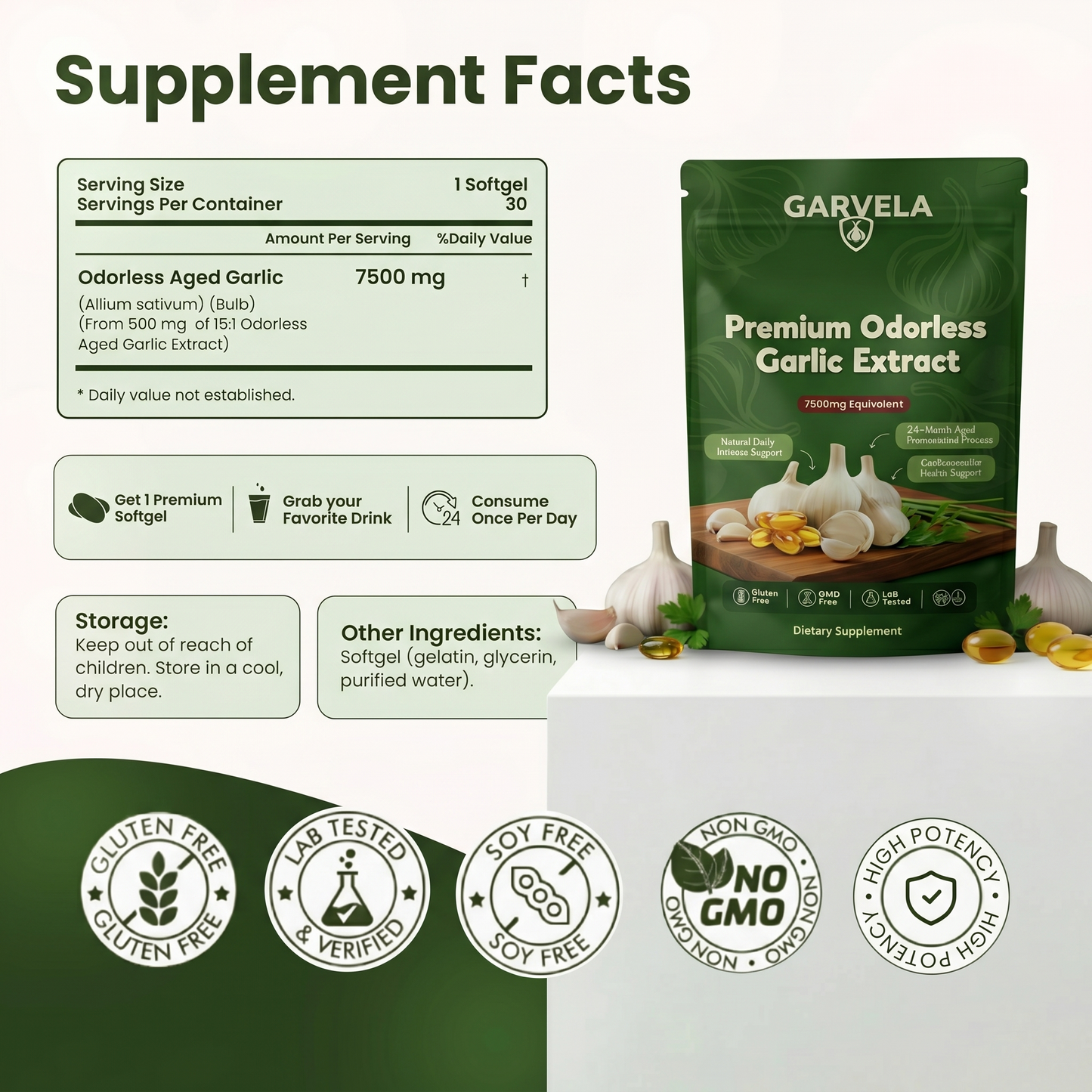 Garvela® Premium Odorless Garlic Extract
